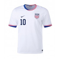 Camisa de Futebol Estados Unidos Christian Pulisic #10 Equipamento Principal Copa America 2024 Manga Curta